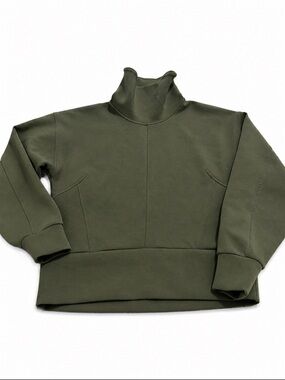 Calia Olive Green Scuba Mock Neck Pullover Sweatshirt Women’s XS Cottagecore